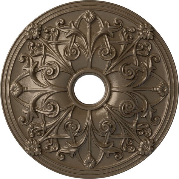Ekena Millwork Jamie Ceiling Medallion (Fits Canopies up to 3 7/8"), 23 5/8"OD x 3 7/8"ID x 2 1/8"P, Warm Silver CM23JAWSS - main